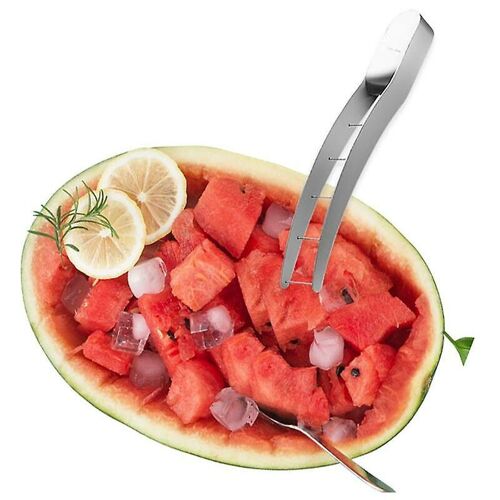 Woosien - Wassermelonenschneider, Küchen-Wassermelonen-Melonen-Schneideartefakt, Obstwerkzeug aus 304 Edelstahl, b