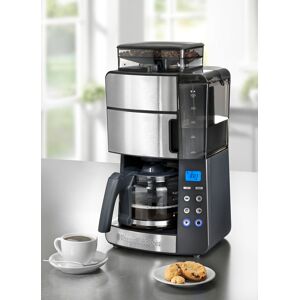 Russell Hobbs Kaffeemaschine mit integriertem Kegelmahlwerk, Schwarz-Silber