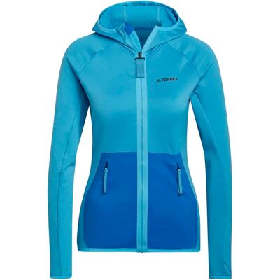 Adidas Terrex Tech Lite Hooded Hiking Fleecejacke Damen Sweatshirt, hellblau L Adidas Terrex Tech Lite Hooded Hiking Fleecejacke Damen Sweatshirt, hellblau L