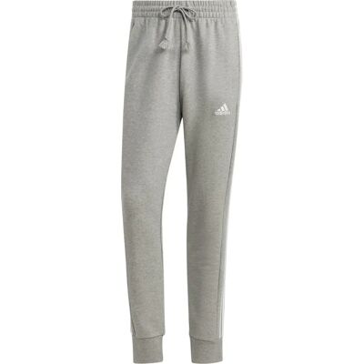 adidas Essentials French Terry Tapered Cuff 3-Streifen Hosen - Herren - Grau adidas Essentials French Terry Tapered Cuff 3-Streifen Hosen - Herren - Grau