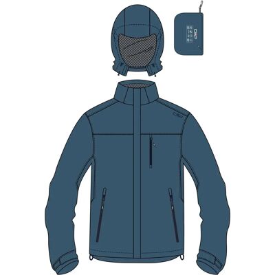 CMP Jacket Zip Hood With Ventilation Herren Funktionsjacke, türkis 56 CMP Jacket Zip Hood With Ventilation Herren Funktionsjacke, türkis 56
