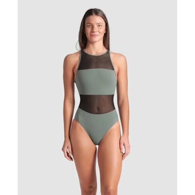 Arena Mesh Panels Vent Back Damen Schwimmanzug, grün 42 Arena Mesh Panels Vent Back Damen Schwimmanzug, grün 42