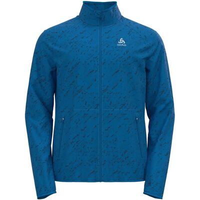 Odlo Essential Light Print Herren Funktionsjacke, blau XL Odlo Essential Light Print Herren Funktionsjacke, blau XL