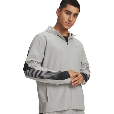 Under Armour Velociti Storm Hooded Herren Jacke, grau MD Under Armour Velociti Storm Hooded Herren Jacke, grau MD