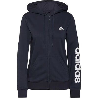 Adidas Essentials Logo Kapuzenjacke Damen Kapuzensweater, blau XS Adidas Essentials Logo Kapuzenjacke Damen Kapuzensweater, blau XS
