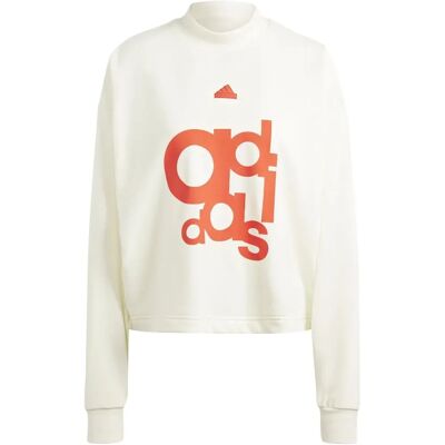 Adidas French Terry Print Loose Sweatshirt Damen Sweatshirt, weiß L Adidas French Terry Print Loose Sweatshirt Damen Sweatshirt, weiß L