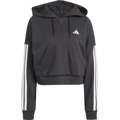Adidas Essentials 3-Streifen French Terry Quarter-Zip Damen Kapuzensweater, schwarz 2XL Adidas Essentials 3-Streifen French Terry Quarter-Zip Damen Kapuzensweater, schwarz 2XL