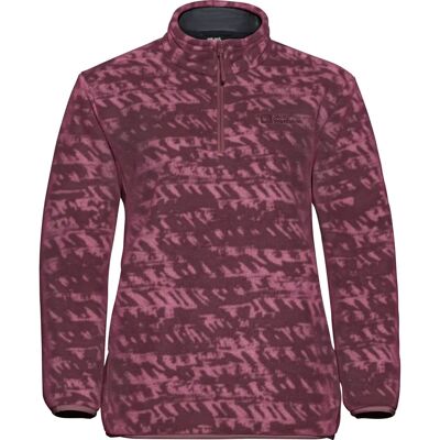 Jack Wolfskin Big Sky Half Zip Damen Pullover, rot L Jack Wolfskin Big Sky Half Zip Damen Pullover, rot L