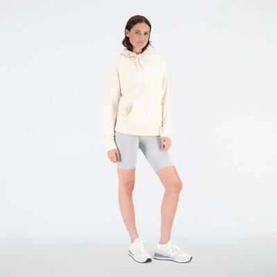 New Balance NB Essentials Stacked Logo Damen Kapuzensweater, beige L New Balance NB Essentials Stacked Logo Damen Kapuzensweater, beige L
