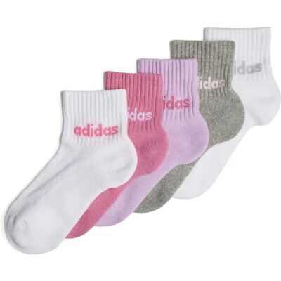 Adidas Kids Linear Ankle 5er-Pack Kinder Socken, weiß KXL Adidas Kids Linear Ankle 5er-Pack Kinder Socken, weiß KXL