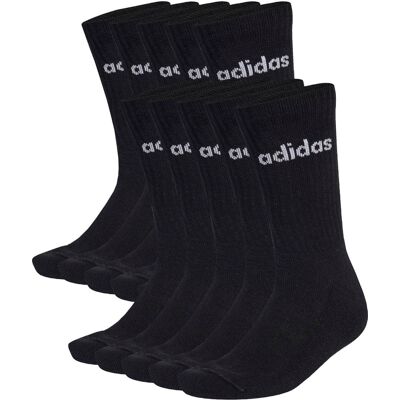 Adidas Linear Cushioned Crew Sock 1O Pair Pack Socken, schwarz L Adidas Linear Cushioned Crew Sock 1O Pair Pack Socken, schwarz L