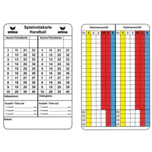 Erima Spielnotizkarten Handball multicolor 1 multicolor unisex
