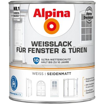 Alpina Weißlack für Türen & Fenster weiß seidenmatt ca. 2 l Alpina Weißlack für Türen & Fenster weiß seidenmatt ca. 2 l