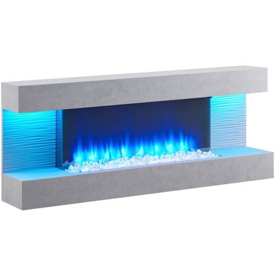 Balderia Wandkamin Elektrischer-Kamin Hestia grau MDF B/H/T: ca. 152x59x25 cm Balderia Wandkamin Elektrischer-Kamin Hestia grau MDF B/H/T: ca. 152x59x25 cm