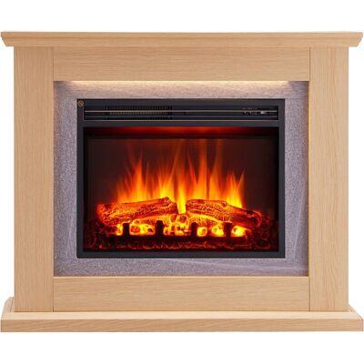 Balderia Elektrischer Kamin Kamin hellbraun MDF B/H/T: ca. 100x84x25 cm Balderia Elektrischer Kamin Kamin hellbraun MDF B/H/T: ca. 100x84x25 cm