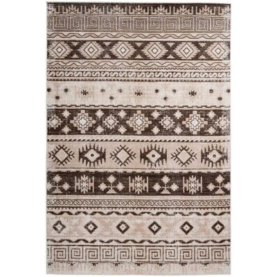 Kayoom Ariya Taupe Vintage-Teppich - Flachgewebe Ethno-Muster Kayoom Ariya Taupe Vintage-Teppich - Flachgewebe Ethno-Muster
