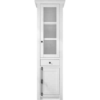 Vitrinenschrank Westerland weiß Pinie Nachbildung B/H/T: ca. 63x207x45 cm Vitrinenschrank Westerland weiß Pinie Nachbildung B/H/T: ca. 63x207x45 cm