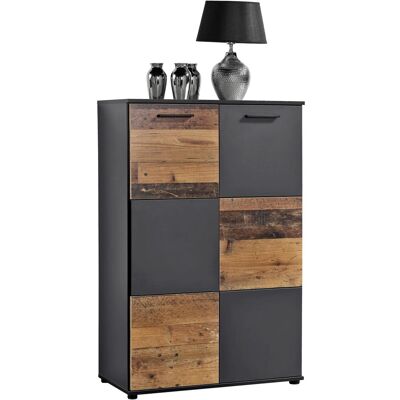 Kommode Zero anthrazit Old Wood Nachbildung B/H/T: ca. 78x120x39 cm Kommode Zero anthrazit Old Wood Nachbildung B/H/T: ca. 78x120x39 cm