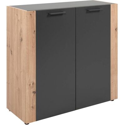 Kommode Cento anthrazit Eiche Artisan Oak Nachbildung B/H/T: ca. 89x83x35 cm Kommode Cento anthrazit Eiche Artisan Oak Nachbildung B/H/T: ca. 89x83x35 cm