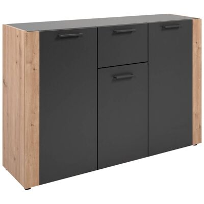 Kommode Cento anthrazit Eiche Artisan Oak Nachbildung B/H/T: ca. 126x83x35 cm Kommode Cento anthrazit Eiche Artisan Oak Nachbildung B/H/T: ca. 126x83x35 cm