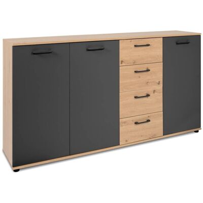 Kommode Kerry 51B Eiche Artisan Nachbildung anthrazit B/H/T: ca. 160x85x35 cm Kommode Kerry 51B Eiche Artisan Nachbildung anthrazit B/H/T: ca. 160x85x35 cm