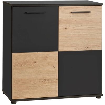 Kommode Zero Eiche Artisan Oak Nachbildung anthrazit B/H/T: ca. 72x72x34 cm Kommode Zero Eiche Artisan Oak Nachbildung anthrazit B/H/T: ca. 72x72x34 cm