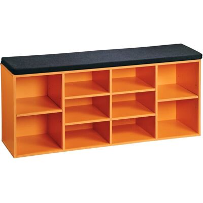 Kesper Schuhregal orange Spanplatte B/H/T: ca. 103,5x48x29,5 cm Kesper Schuhregal orange Spanplatte B/H/T: ca. 103,5x48x29,5 cm