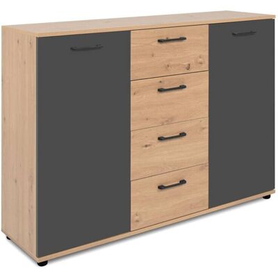 Kommode Kerry 01C Eiche Artisan Nachbildung anthrazit B/H/T: ca. 120x85x35 cm Kommode Kerry 01C Eiche Artisan Nachbildung anthrazit B/H/T: ca. 120x85x35 cm