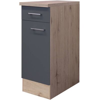 FLEX-WELL Morena Küchenunterschrank - Basaltgrau, San Remo Eiche, 30cm FLEX-WELL Morena Küchenunterschrank - Basaltgrau, San Remo Eiche, 30cm