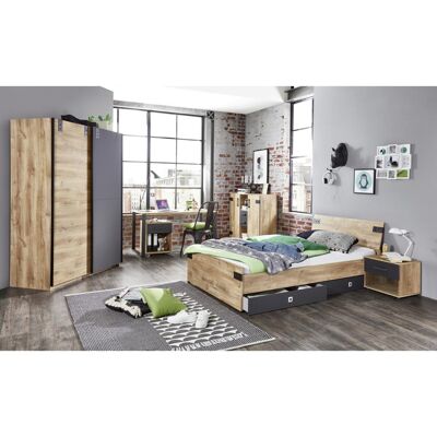 WIMEX Liverpool Bett - 120x200cm, Grau, Holzoptik WIMEX Liverpool Bett - 120x200cm, Grau, Holzoptik