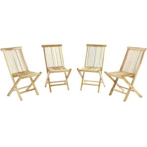 VCM Teak Gartenstühle Set - Klappbar, Unbehandelt, 4 Stück VCM Teak Gartenstühle Set - Klappbar, Unbehandelt, 4 Stück