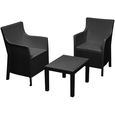ProGarden Loungeset Magnolia anthrazit Kunststoff ProGarden Loungeset Magnolia anthrazit Kunststoff