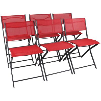VCM 6er Set Gartenstühle - Klappbar, Rot - Gartenmöbel VCM 6er Set Gartenstühle - Klappbar, Rot - Gartenmöbel