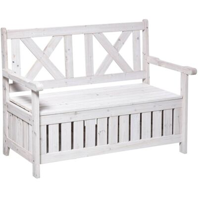 Outsunny Gartenbank weiß Holz B/H/L: ca. 61x85x115 cm Outsunny Gartenbank weiß Holz B/H/L: ca. 61x85x115 cm
