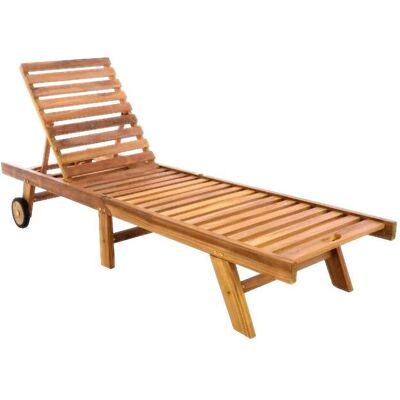 Vcm Teak Gartenliege - Verstellbar, Wetterfest, 200cm Vcm Teak Gartenliege - Verstellbar, Wetterfest, 200cm