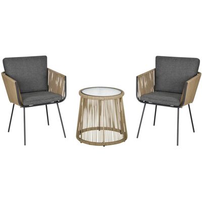 Outsunny Sitzgruppe grau Polyester B/H/L: ca. 60x60x67 cm Outsunny Sitzgruppe grau Polyester B/H/L: ca. 60x60x67 cm