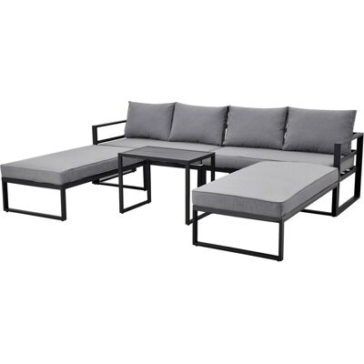 Loungeset Bilbao schwarz Stahl Loungeset Bilbao schwarz Stahl