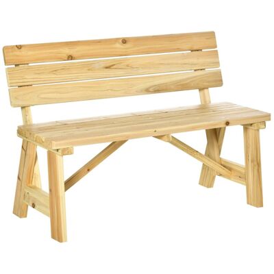 Outsunny Gartenbank natur Kiefer B/H/T: ca. 116x80x56 cm Outsunny Gartenbank natur Kiefer B/H/T: ca. 116x80x56 cm