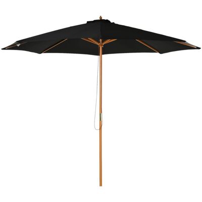 Outsunny Sonnenschirm schwarz Bambus H/D: ca. 250x300 cm Outsunny Sonnenschirm schwarz Bambus H/D: ca. 250x300 cm