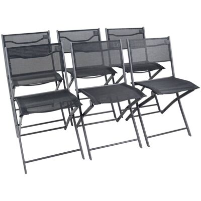 VCM 6er Set Gartenstühle - Klappbar, Schwarz, Langlebig VCM 6er Set Gartenstühle - Klappbar, Schwarz, Langlebig