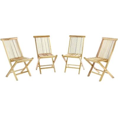 VCM Teak Gartenstühle Set - Klappbar, Unbehandelt, 4 Stück VCM Teak Gartenstühle Set - Klappbar, Unbehandelt, 4 Stück