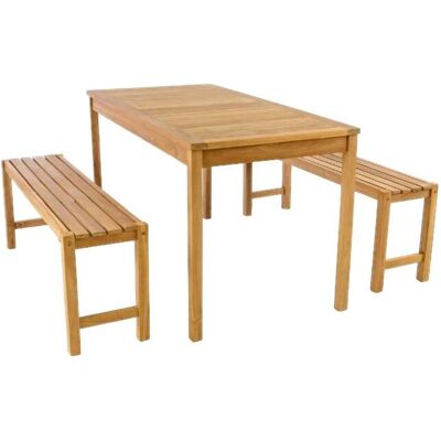 VCM Teak Gartentisch + Balkontisch - 6 Pers. Sitzgruppe - 135cm VCM Teak Gartentisch + Balkontisch - 6 Pers. Sitzgruppe - 135cm