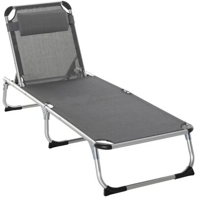 Outsunny Gartenliege grau Aluminium B/H/L: ca. 60x76x165 cm Outsunny Gartenliege grau Aluminium B/H/L: ca. 60x76x165 cm