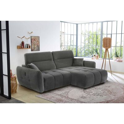 Ecksofa mit elektrischer XXL Sitztiefenverstellung grau Kord B/H/T: ca. 260x106x191 cm Ecksofa mit elektrischer XXL Sitztiefenverstellung grau Kord B/H/T: ca. 260x106x191 cm