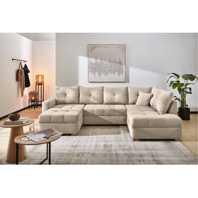 Wohnlandschaft Greige Microfaser B/H/T: ca. 313x92x200 cm Wohnlandschaft Greige Microfaser B/H/T: ca. 313x92x200 cm