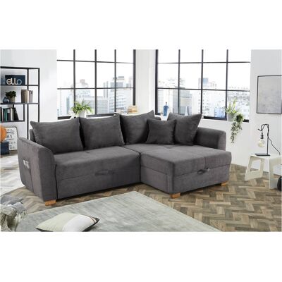 Ecksofa mit Bettfunktion und Bettkasten grau B/H/T: ca. 236x81x160 cm Ecksofa mit Bettfunktion und Bettkasten grau B/H/T: ca. 236x81x160 cm