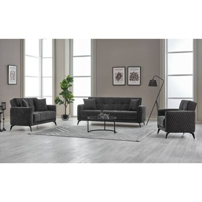 Sofa 3-2-1 Lendor grau Webstoff Sofa 3-2-1 Lendor grau Webstoff