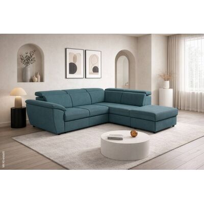 Ecksofa mit Bettfunktion und Bettkasten petrol Flachgewebe B/H/T: ca. 280x108x235 cm Ecksofa mit Bettfunktion und Bettkasten petrol Flachgewebe B/H/T: ca. 280x108x235 cm