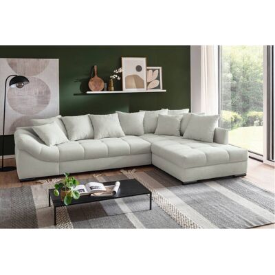 Ecksofa mit Bettfunktion ivory Microfaser B/H/T: ca. 303x88x202 cm Ecksofa mit Bettfunktion ivory Microfaser B/H/T: ca. 303x88x202 cm