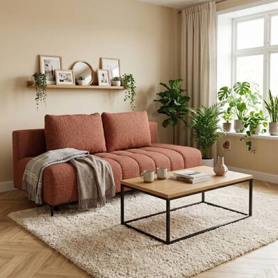 Schlafsofa terracotta Webstoff B/H/T: ca. 195x88x95 cm Schlafsofa terracotta Webstoff B/H/T: ca. 195x88x95 cm